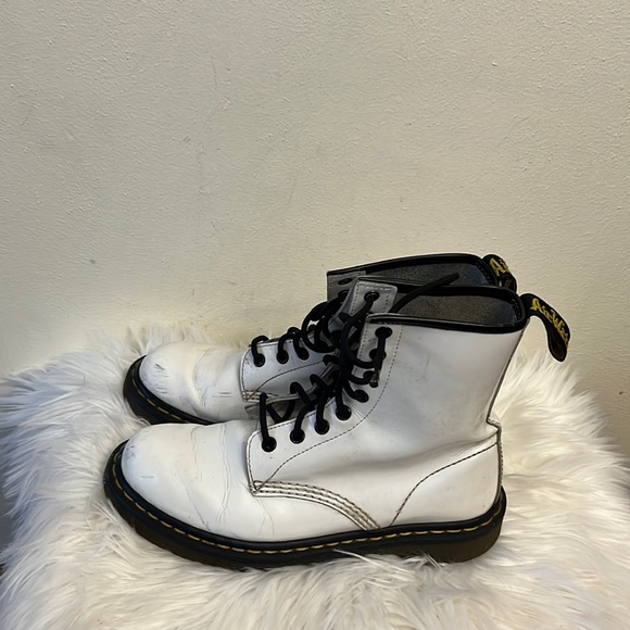 Dr. Martens Shoes Dr Martens Womens Vintage White Leather 8 Eye